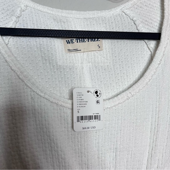 Free People Women's Found Your Babydoll Thermal Top Size: Small Ivory/white - Picture 3 of 4